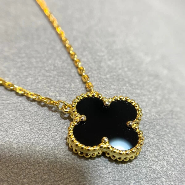 CLOVER Black & Gold Necklace