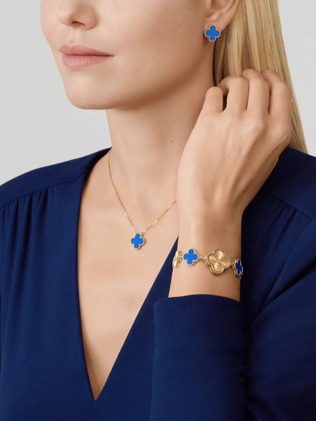 CLOVER Blue & Gold Necklace