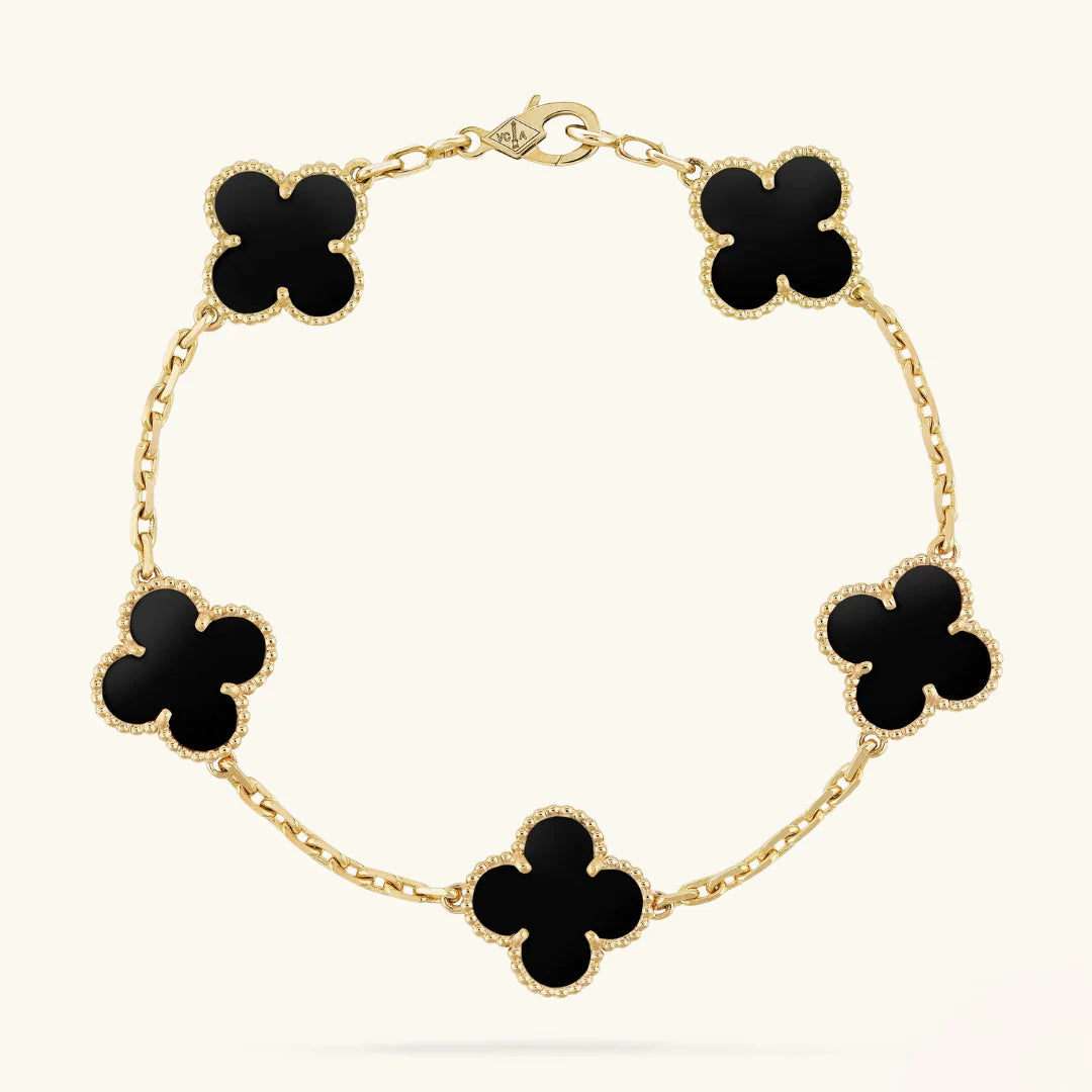 CLOVER Black & Gold Bracelet