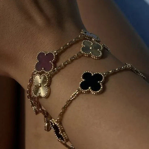 CLOVER Black & Gold Bracelet