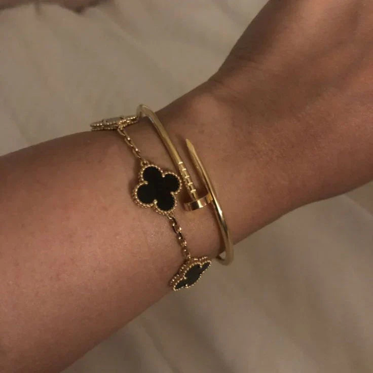 CLOVER Black & Gold Bracelet