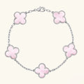 CLOVER Pink and Silver Bracelet