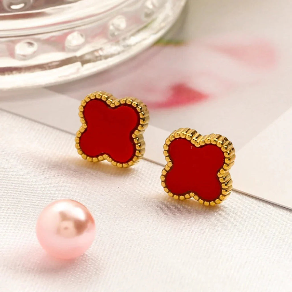 CLOVER Red Earrings